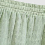 Men's solid color striped texture elastic waist casual shorts