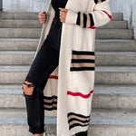 Casual Street Striped Patchwork V Neck Outerwear