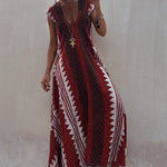 Beach Dates Ethnic Print A-line Maxi Dress