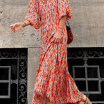 Puff Sleeve Tiered Midi Dress