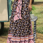 Relaxed Swing Bow Loose Pleated Bohemian Skirt
