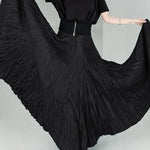 A-Line Irregular Clipping High-Waisted Pleated Solid Color Skirts
