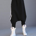 Loose Striped Empire Harem Pants