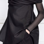 False Two Long Sleeves See-Through Solid Color Round-Neck T-Shirts Tops