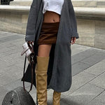 Warm Harvest Knit Button Detail Belted Duster Maxi Cardigan