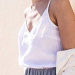 Ladies Cotton Linen V-Neck Casual Camisole