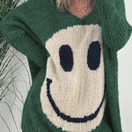 Confidence Is Everything Knit Smiley Face Long Sleeved Sweater