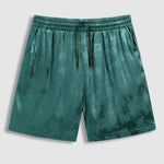 Men's Satin Paisley Solid Color Casual Shorts