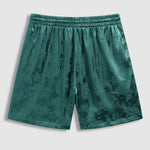 Men's Satin Paisley Pattern  Cuban Collar Shirt Casual Shorts Set