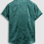 Men's Satin Paisley Casual Cuban Collar Short Sleeve Shirt