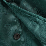 Men's Satin Paisley Casual Cuban Collar Short Sleeve Shirt