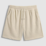 Men's terry cloth plaid casual shorts