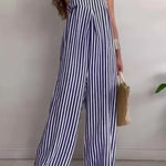 Women's Loose Casual Striped Jumpsuit