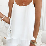 Chiffon Pleated Pearl Camisole Top
