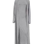 Long Sleeves Solid Color Round-Neck Inner Dress + Bodycon Outerwear Two Pieces Set