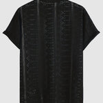 Men's knitted hollow short-sleeved shirt