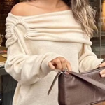 Off-shoulder Casual Loose Knit Sweater