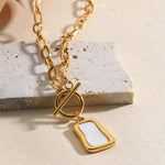Gold-Plated Geometric Square Necklace