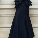 Navy Sleeveless Peplum Mermaid Maxi Dress