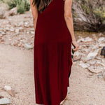 Off-Shoulder Casual Comfort Halter Neck Long Pocket Dress