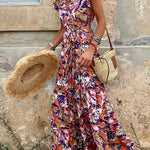 Sleeveless V Neck Swing Dress