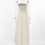 A-Line Loose Elasticity Pockets Solid Color Zipper Tube Maxi Dresses