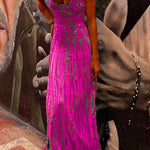 Margovil Criss Cross Open Back Tie Dye Maxi Dress(6 Colors Available)
