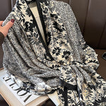 Chic Printed Silk Imitation Warm Shawl&Scarf