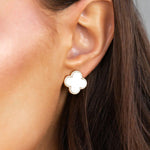 Lucky Clover Gold Stud Earrings