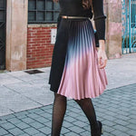 ROMANCE THAT WOWS PLEATED BELTED KNIT DRESS