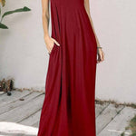 SOLID COLOR POCKET SLING VEST DRESS