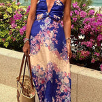V-neck strapless backless vacation sexy dress