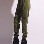 Stylish High-Waisted Solid Color Zipper Casual Sports Pants