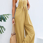 Solid color casual suspenders overalls