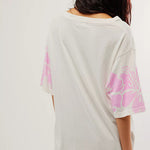 Floral Print Loose Round Neck Short Sleeve T-shirt