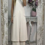 White Sleeveless Suit