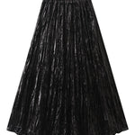 High-waisted A-line versatile mid-length slimming pleated skirt