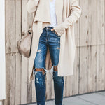 Fireside Pocketed Oversized Drape Neckline Knit Cardigan