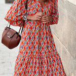 Short Sleeve Midi Bohemian Dress