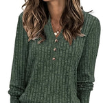 Mira ��� Soft Ribbed V-Neck Knit Top