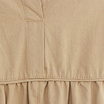 Loose Short Sleeves Solid Color Round-Neck Midi Dresses