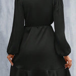 High Waisted High-Low Elasticity Pleated Solid Color Split-Joint Tied V-Neck Mini Dresses