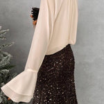 CHOCOLATE SEQUIN SKIRT