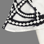 A-Line Capelet Contrast Color Printed Mock Neck Maxi Dresses