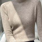 Casual Skinny Long Sleeves Solid Color Half Turtleneck Sweater Tops