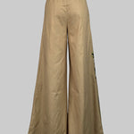 High Waisted Loose Belted Flower Print Pockets Pants Trousers
