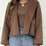 Short lapel wool coat