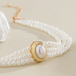 Short Faux Pearl and Turquoise Bead Necklace