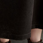Casual Long Sleeves Loose Buttoned Contrast Color Split-Joint Lapel Collar Midi Dresses