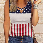 Leopard-paneled V-neck top